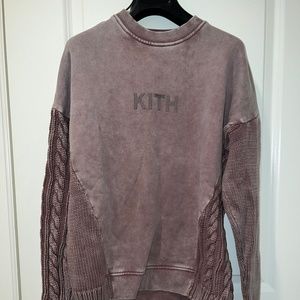 KITH COMBO KNIT MOCKNECK DUSTY MAUVE